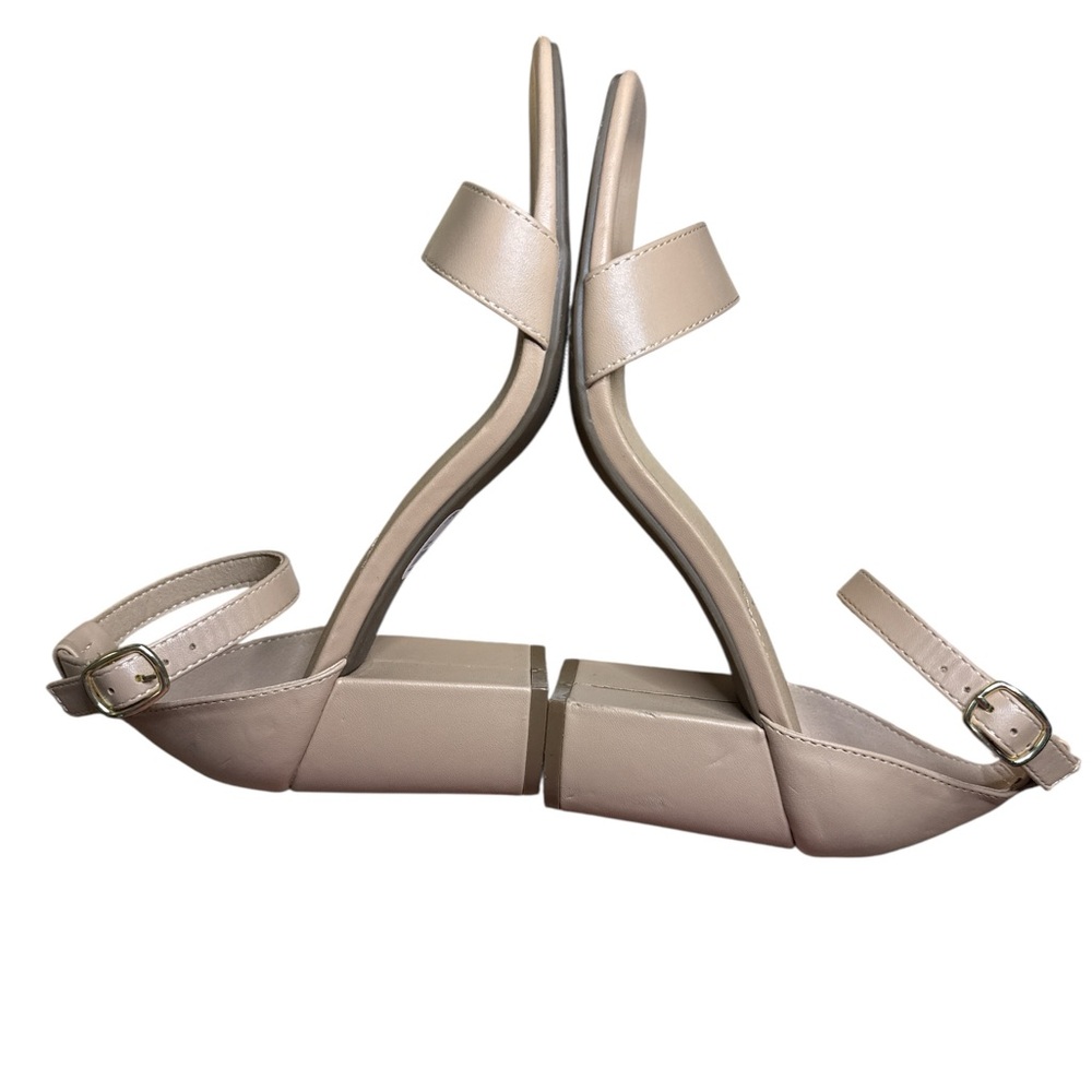 Versona Faux Leather Ankle Strap Heel Nude Neutral Beige Cream Size 7 - Picture 7 of 8
